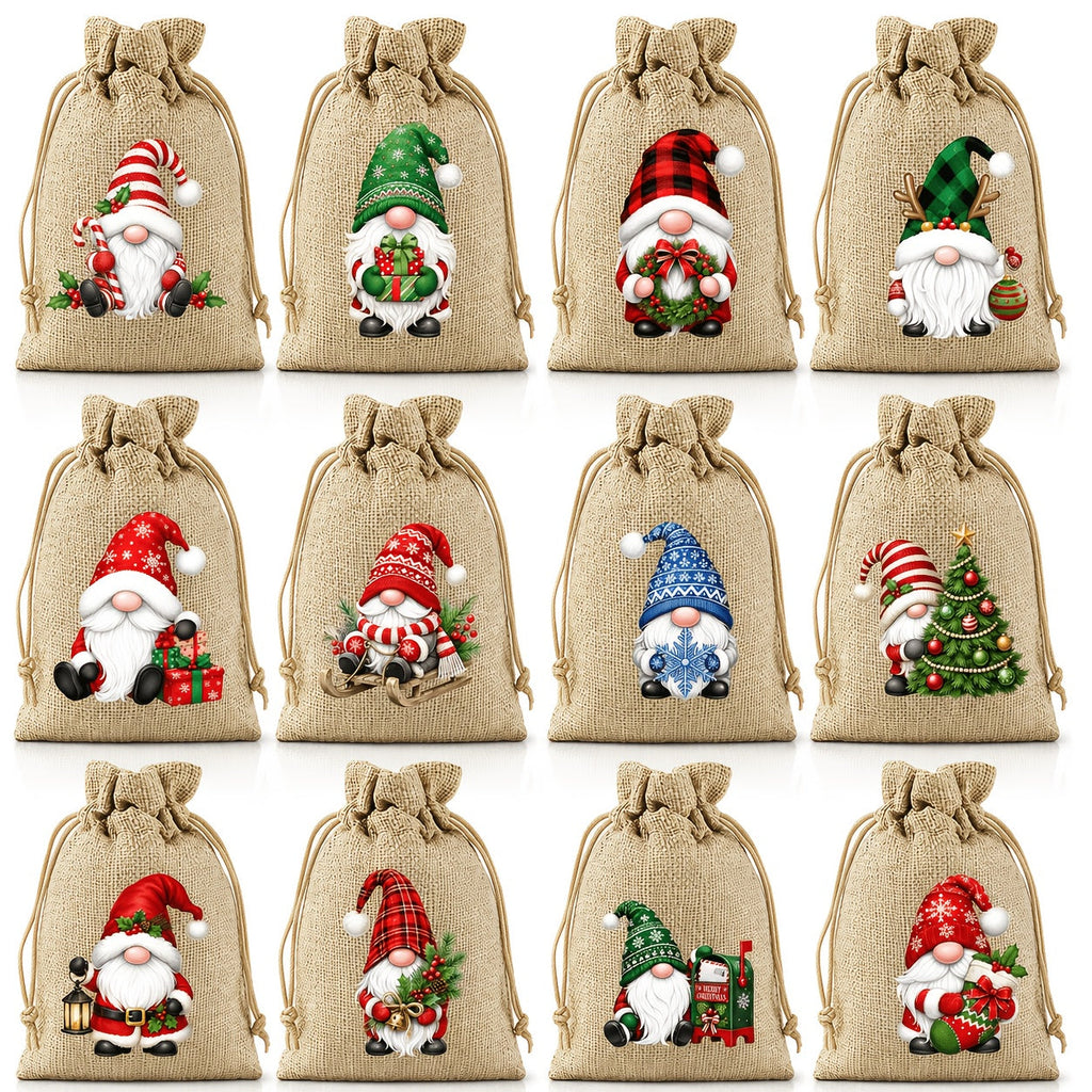 Trendbay 12pcs Christmas Gift Bags 3.94×5.51 In Drawstring Pouche