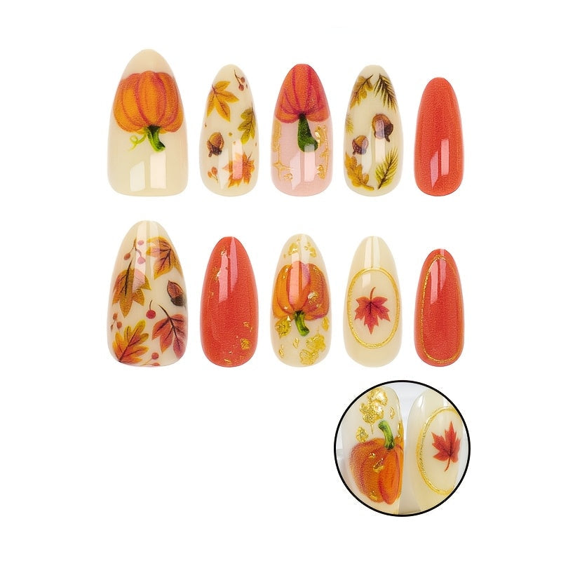Trendbay 30-Piece 3D Almond-Shaped Press-On Nails for Halloween