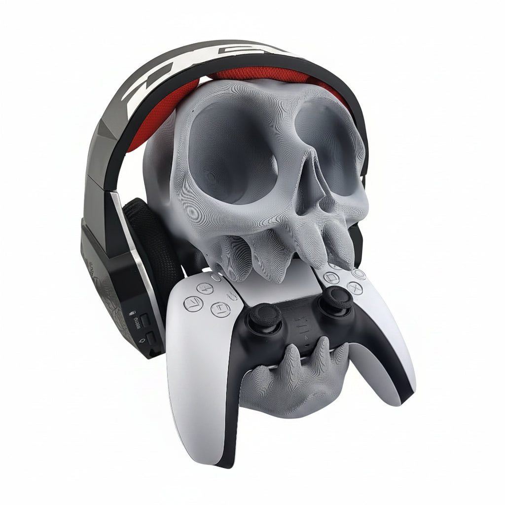 Trendbay Skull Head Gaming Stand Dual Controller Headset Holder