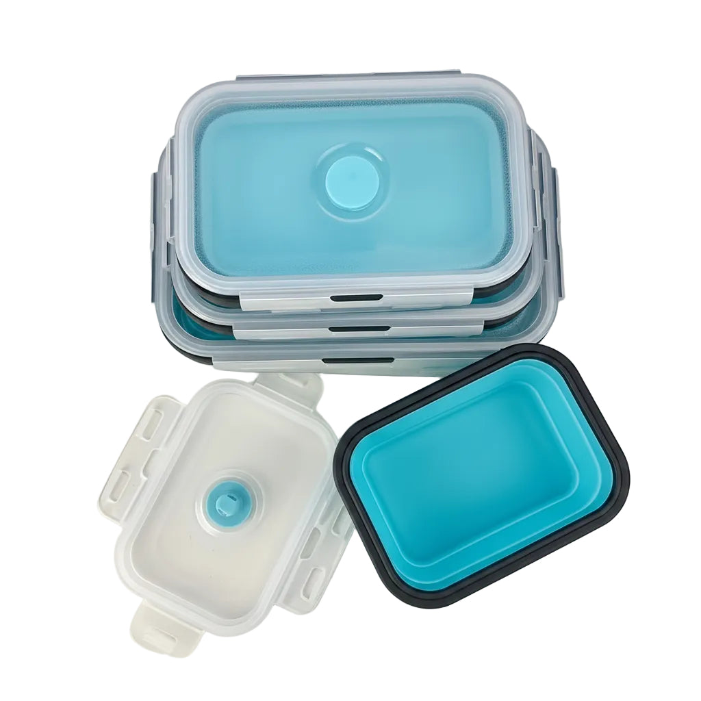 Trendbay 3-Piece Folding Silicone Bowl Set with Lids
