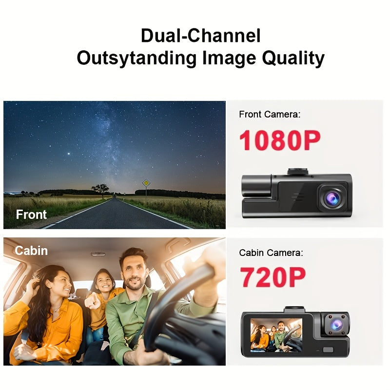 Trendbay Dual Lens Dash Cam with Night Vision