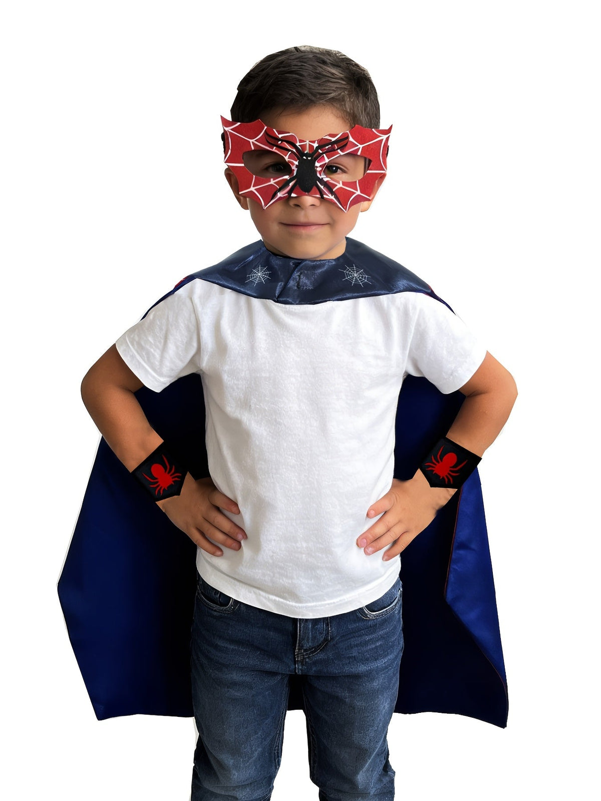 Trendbay Kids’ Spider Superhero Cloak Costume Set – 4pcs