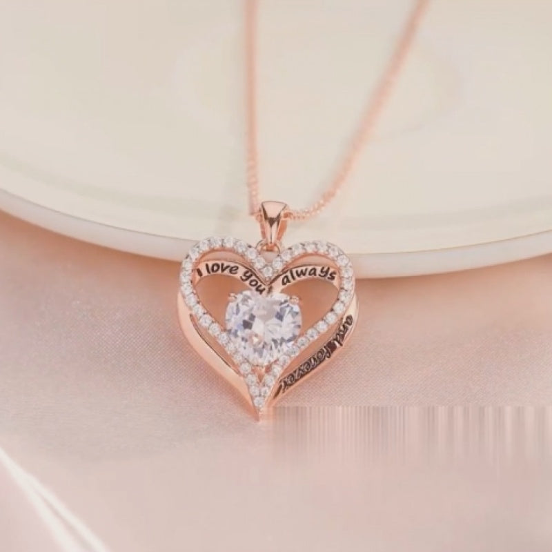 Trendbay Sterling Silver Rose Gold Plated Pendant Necklace – Elegant Women's Jewelry Gift