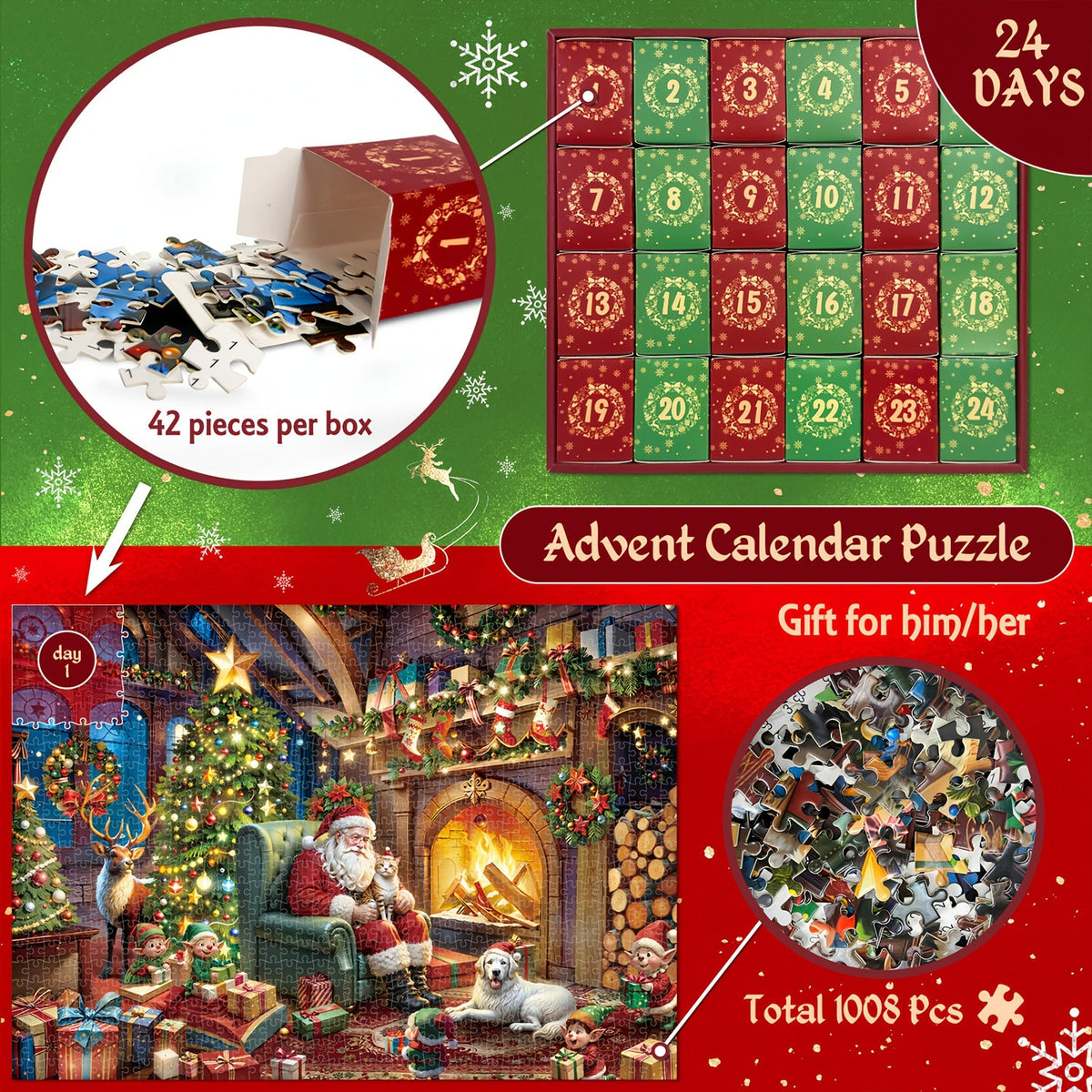 2026 Christmas Advent Calendar Jigsaw Puzzle 1008-Piece
