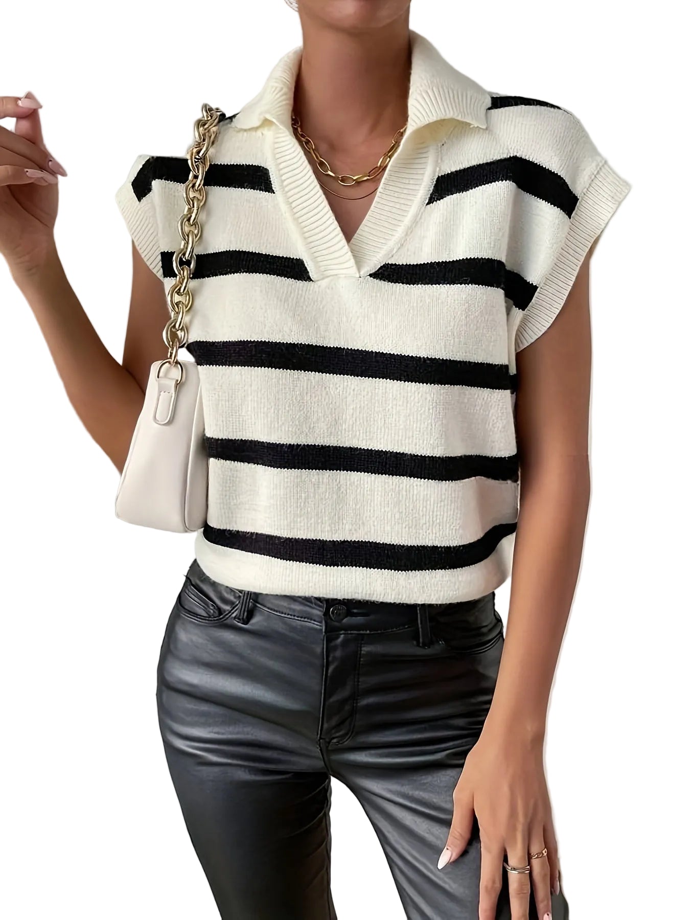 Trendbay Women's Striped Sweater Vest