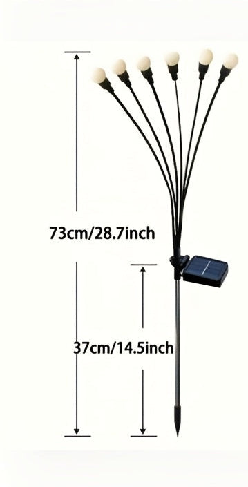 Trendbay 6-Head Warm White Solar Firefly Garden Light – 73cm