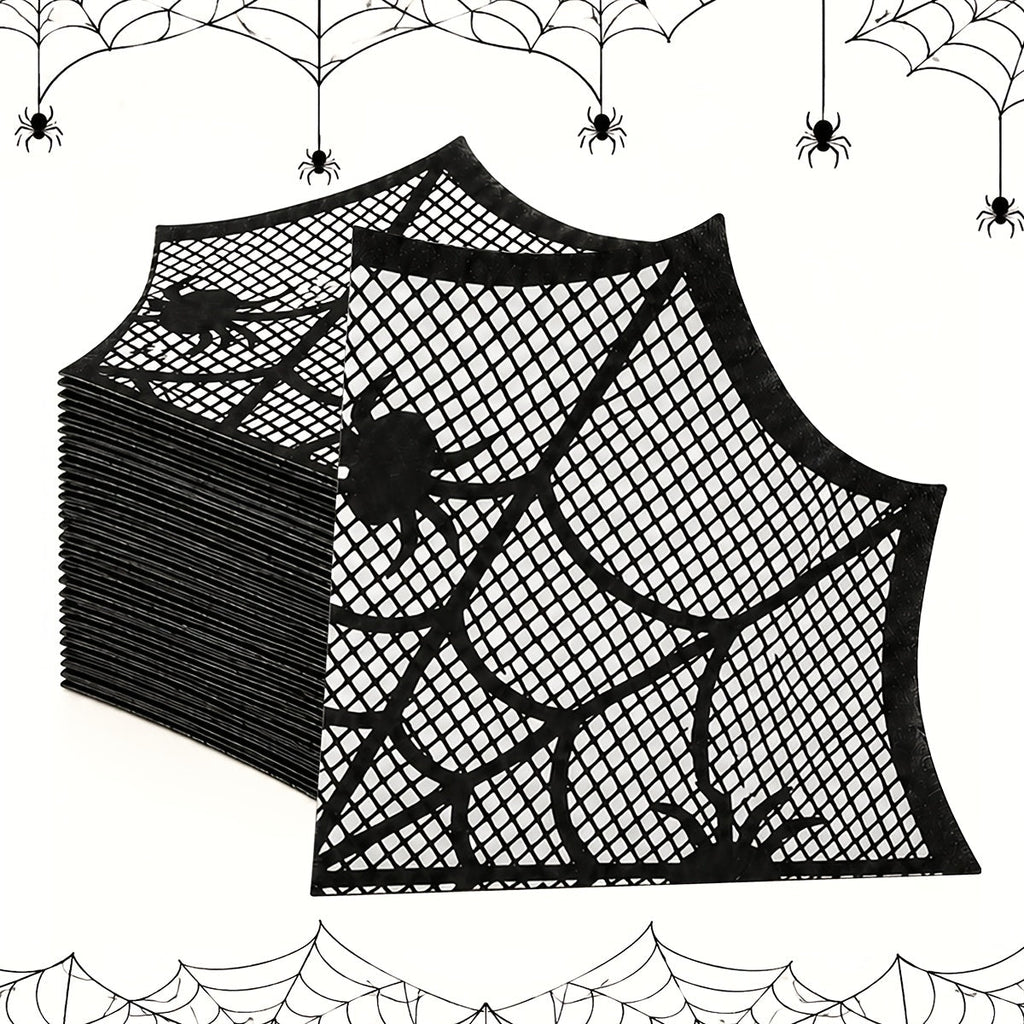Trendbay 20-Piece Spider Web Halloween Paper Napkins