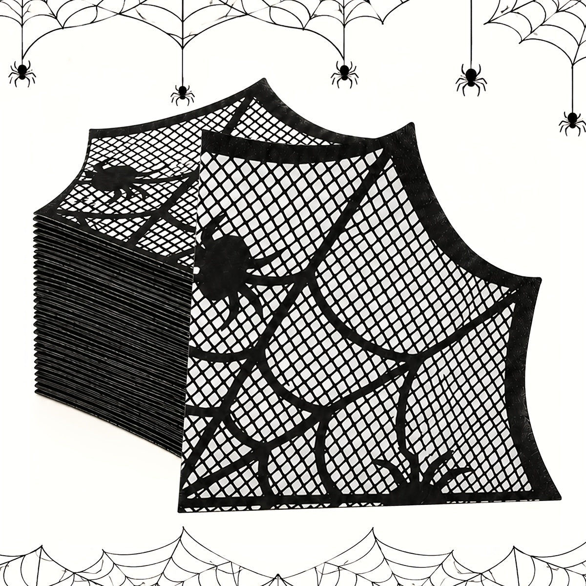Trendbay 20-Piece Spider Web Halloween Paper Napkins