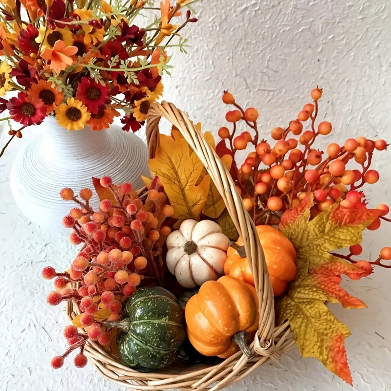 Trendbay 100 Count 6.5CM Autumn Artificial Berry Branches with Hand-Twisted Stems