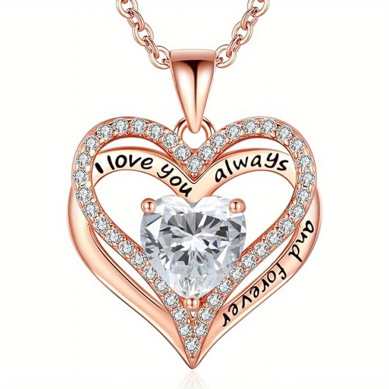 Trendbay Sterling Silver Rose Gold Plated Pendant Necklace – Elegant Women's Jewelry Gift