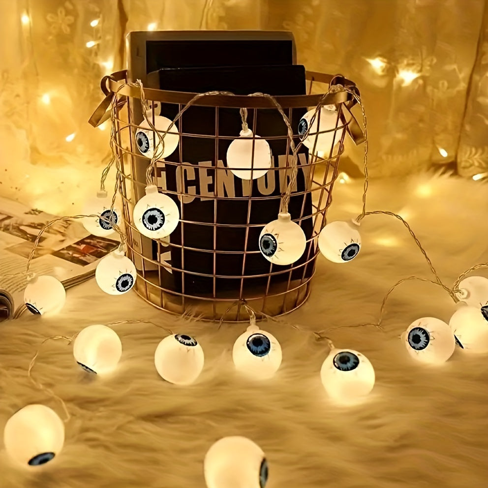 Trendbay Halloween Eyeball String Lights – 10-LED 59.06-Inch Battery-Powered