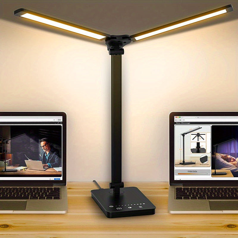 Trendbay Double Head LED Desk Lamp – 50 Modes, Touch Control & Smart Memory