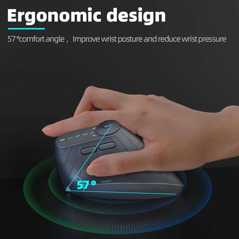 Trendbay Vertical Ergonomic Wireless Mouse LED Screen