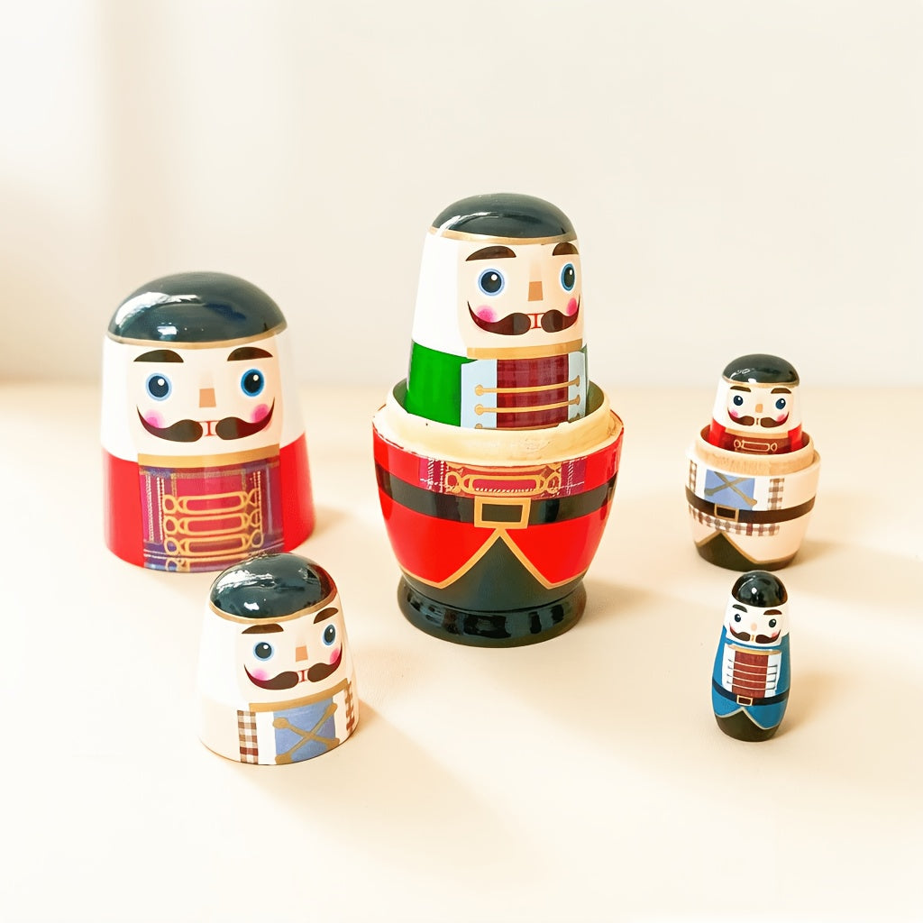 Trendbay Wooden Russian Nesting Dolls Set Stackable Figurine Decor