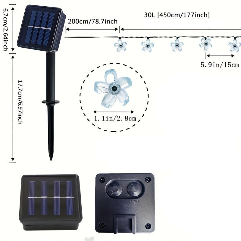 Trendbay 6.5M Solar Purple Cherry Blossom String Lights 30LED