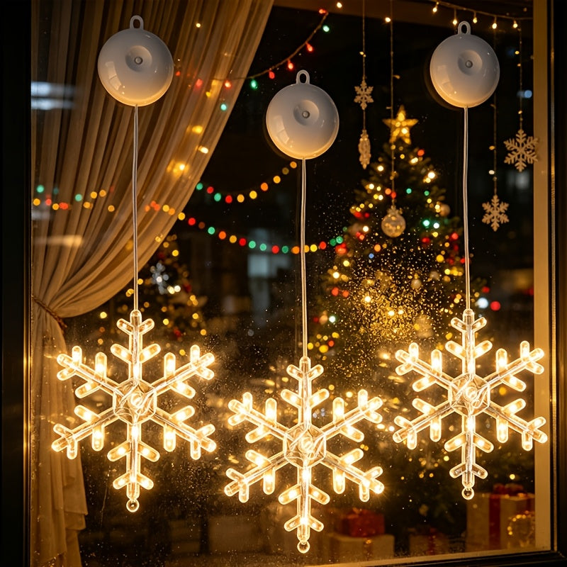 Trendbay Christmas Window String Lights Battery-Powered with Suction Cups