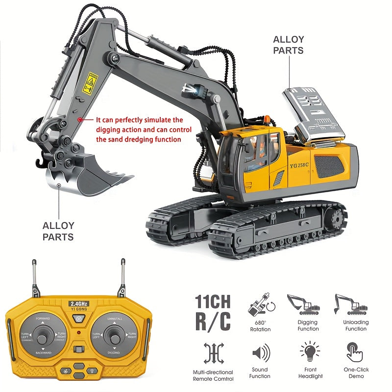Trendbay 1:20 RC Alloy Excavator 11 Channel Remote Control