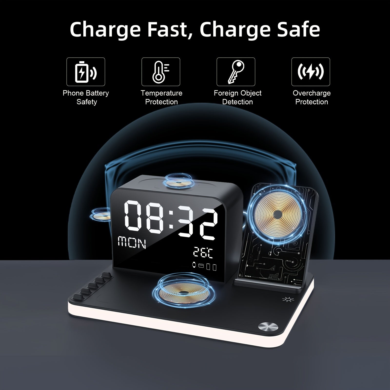 Trendbay 7-in-1 Wireless Charging Station with Night Light