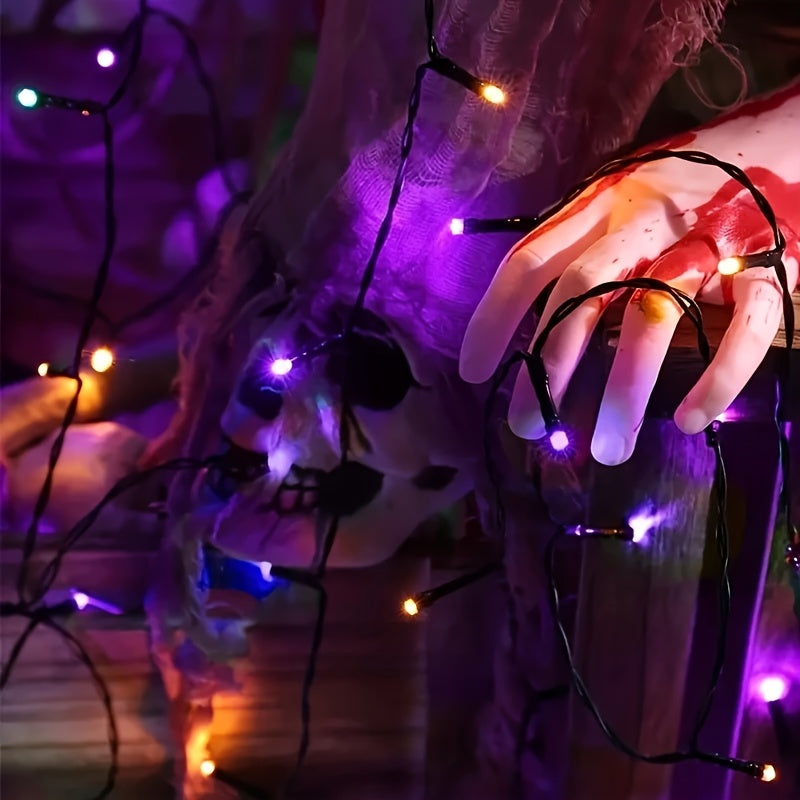 Trendbay 12M 100-LED Halloween Solar Fairy Lights – Purple & Orange