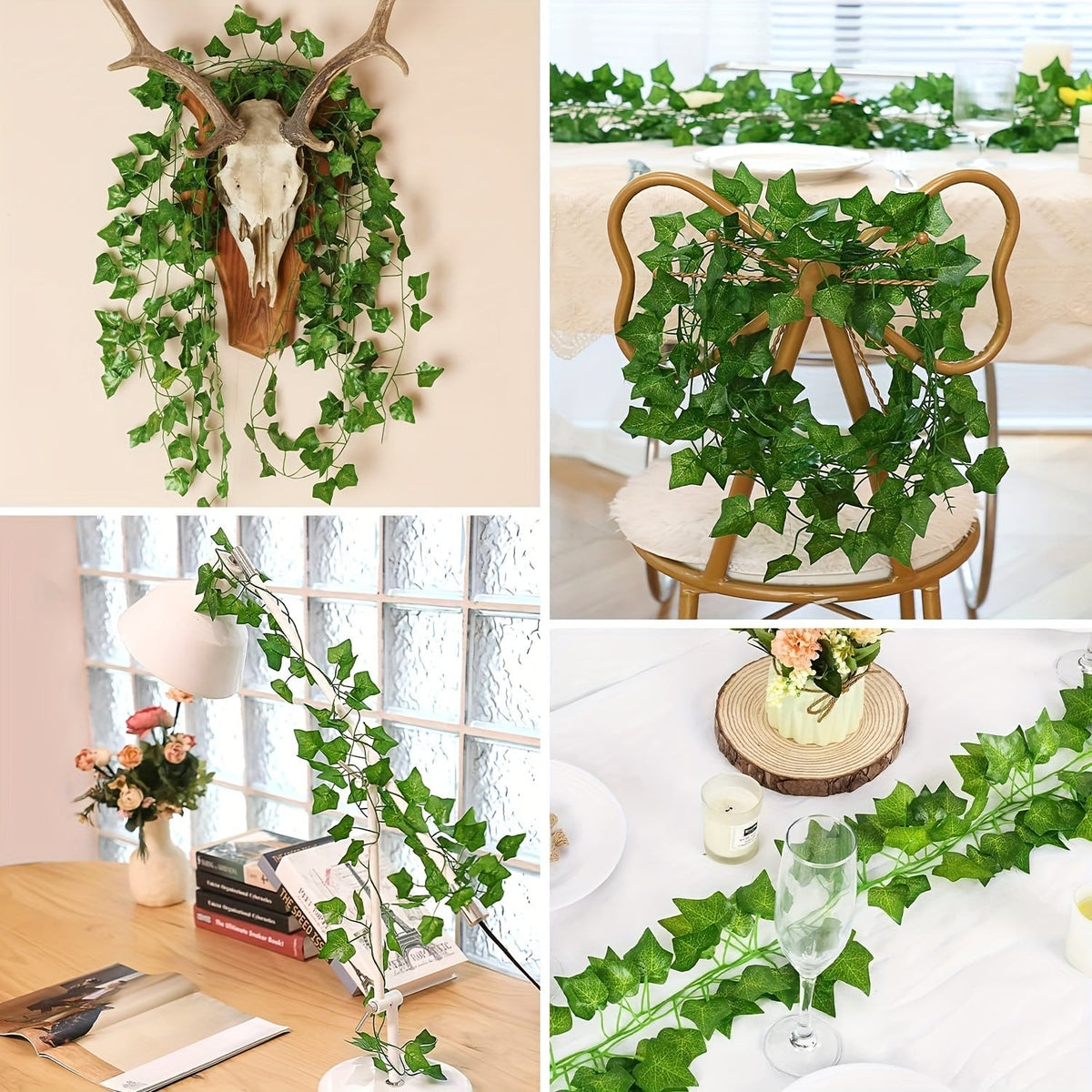Trendbay 12pcs Artificial Ivy Vine Garland Set 120cm Green Leaf