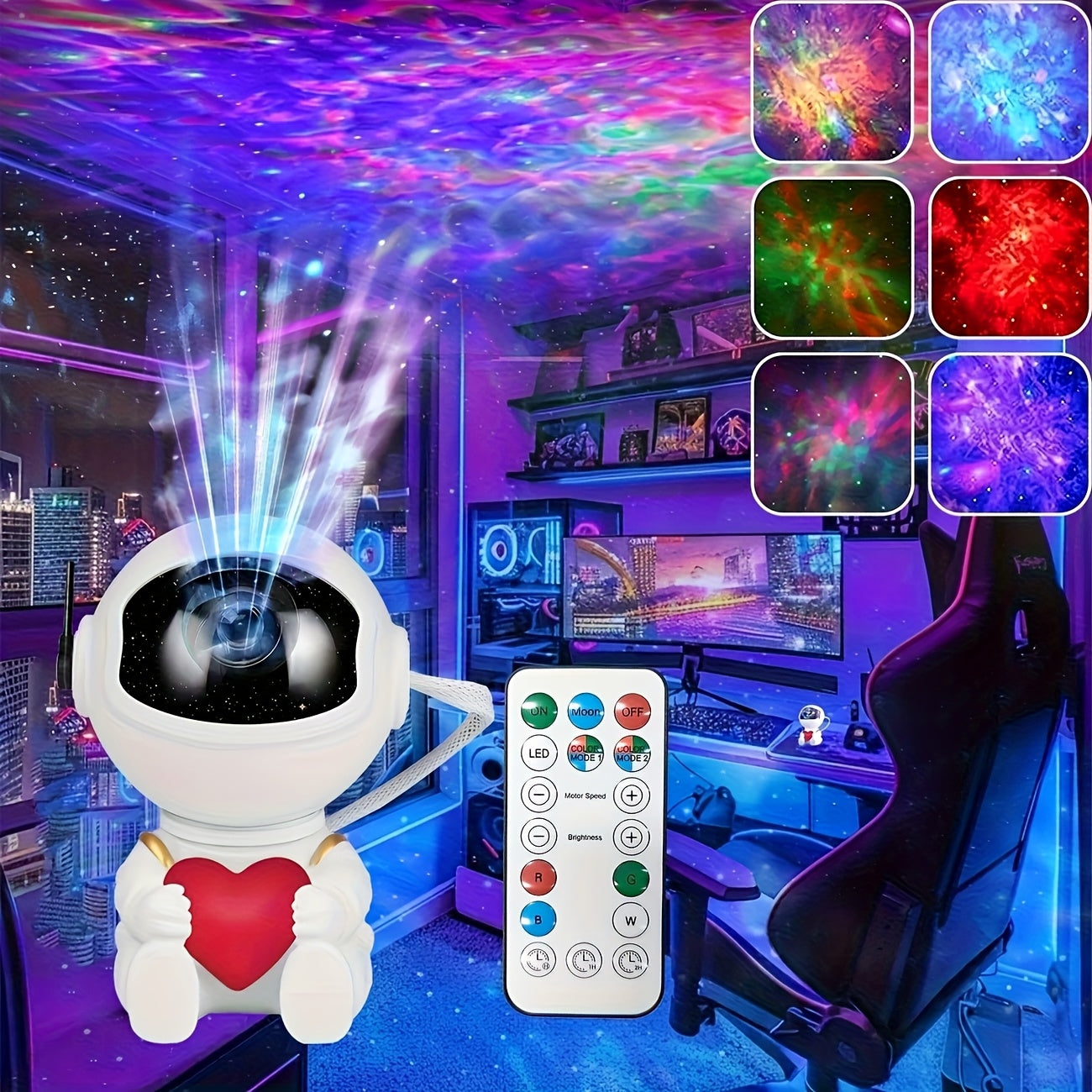 Trendbay Aurora Galaxy Projector USB Light with Remote (8 Colors)