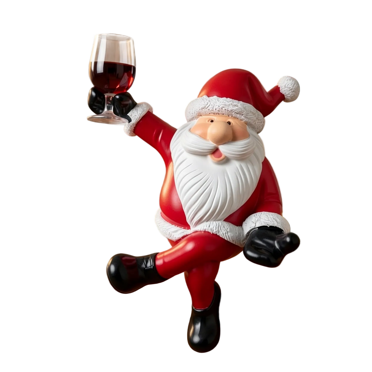 Trendbay Red and White Resin Elderly Figure Ornament Seated Character Raising a Glass