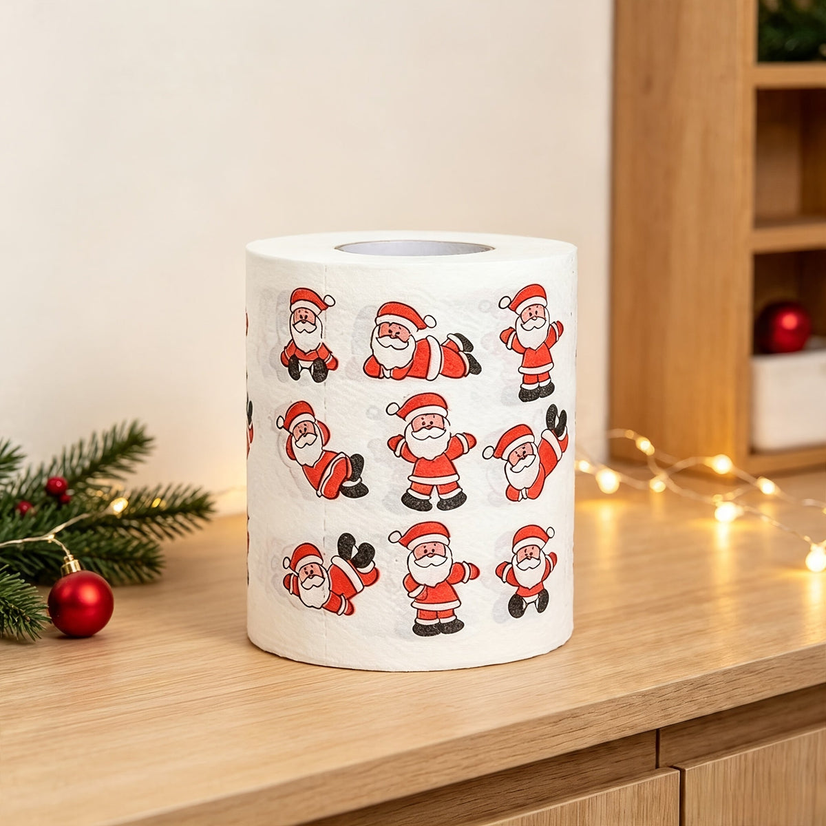 Trendbay 1pc Christmas Santa Claus Printed Toilet Paper
