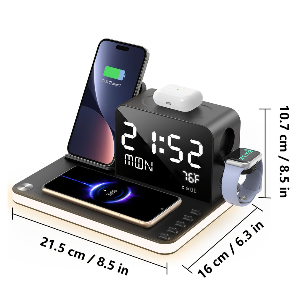 Trendbay 7-in-1 Wireless Charging Station with Night Light