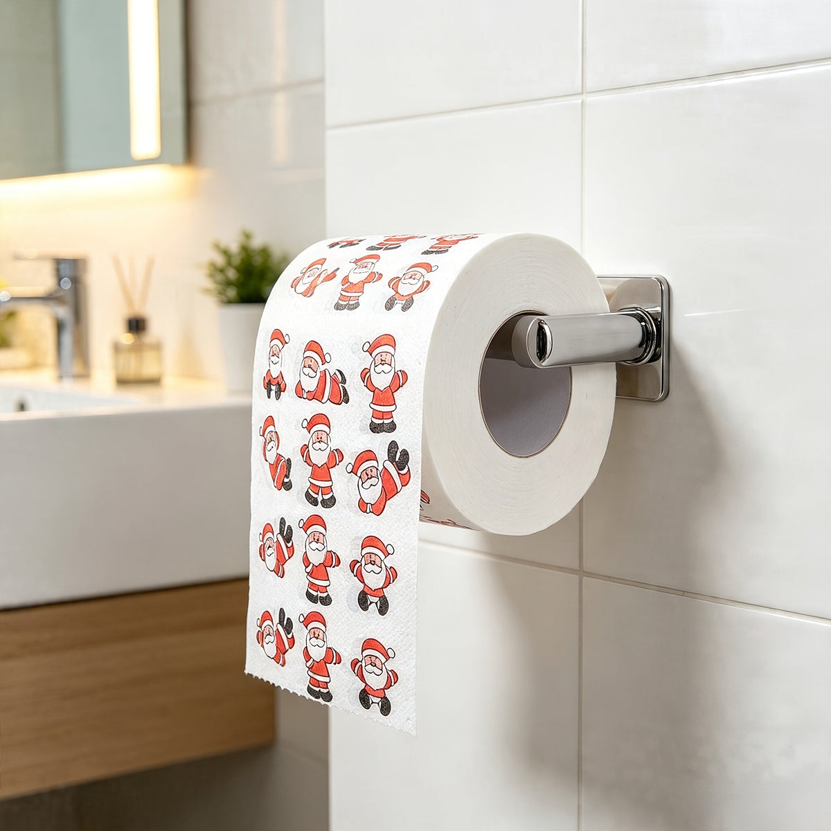 Trendbay 1pc Christmas Santa Claus Printed Toilet Paper