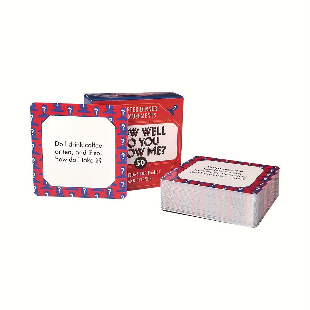 Trendbay How Well Do You Know Me? 50-Question Dinner Party Card Game for Families & Friends