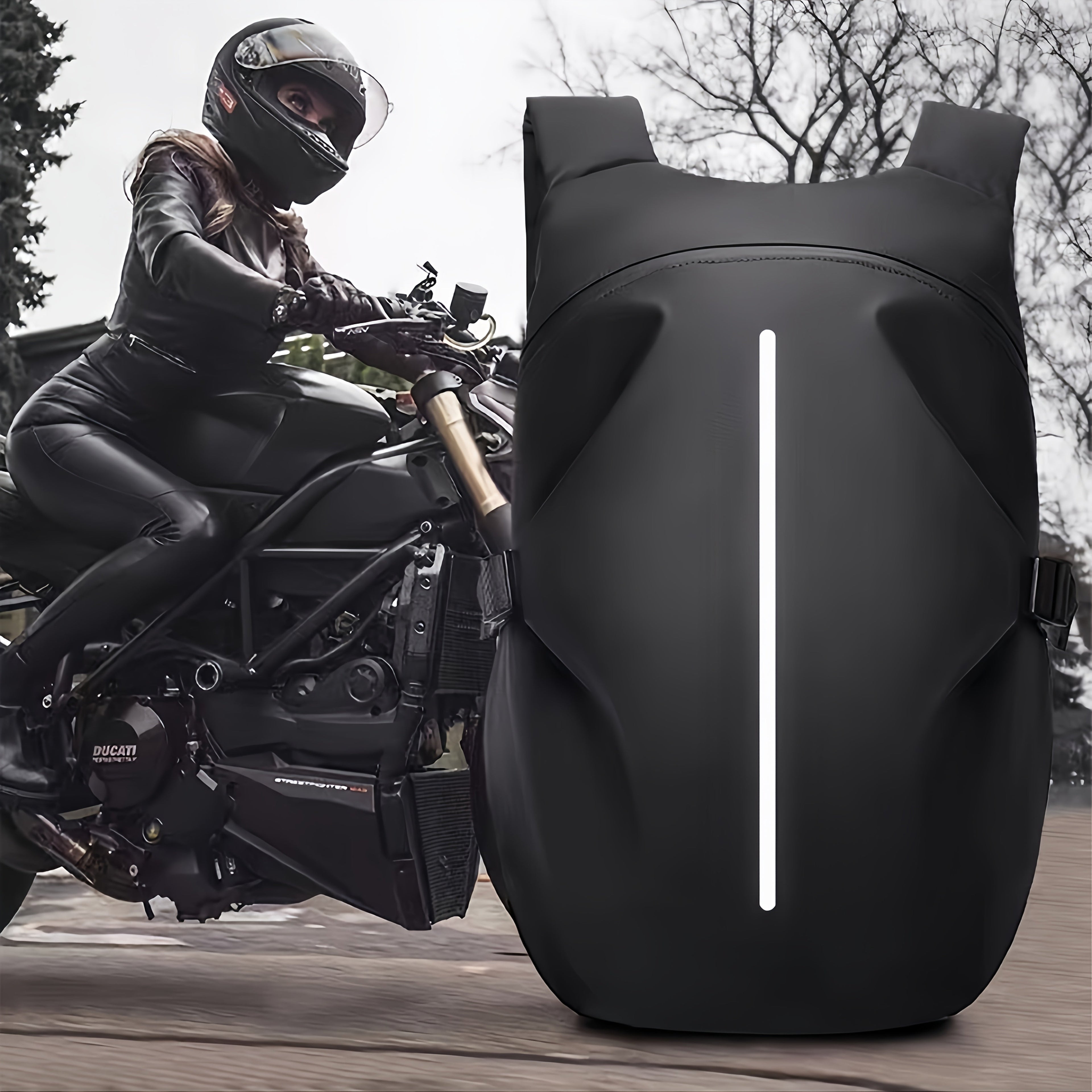 Trendbay Motorcycle Travel Backpack with Helmet Storage