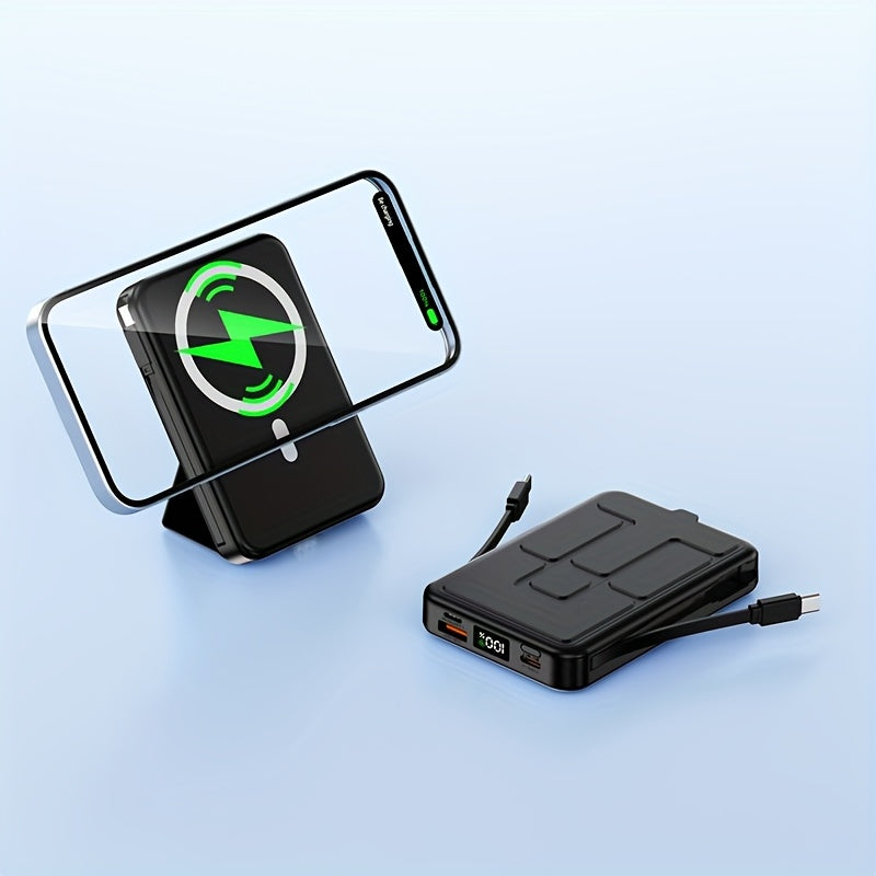 Trendbay 10000mAh Magnetic Power Bank – Wireless Charging with Stand & LED Indicator