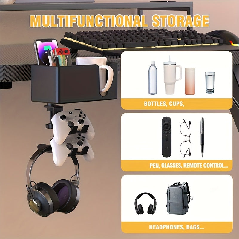 Trendbay 5-in-1 Under Desk Storage Rack Rotating Holder