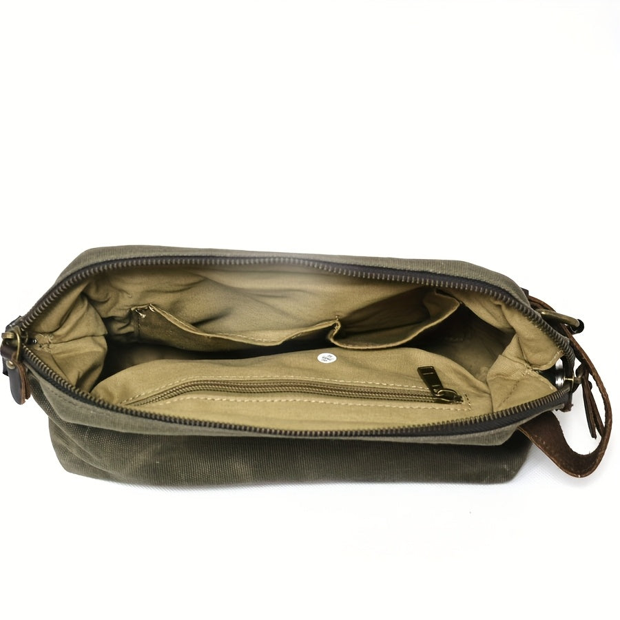 Trendbay Vintage Canvas Wrist Purse with Zipper Closure