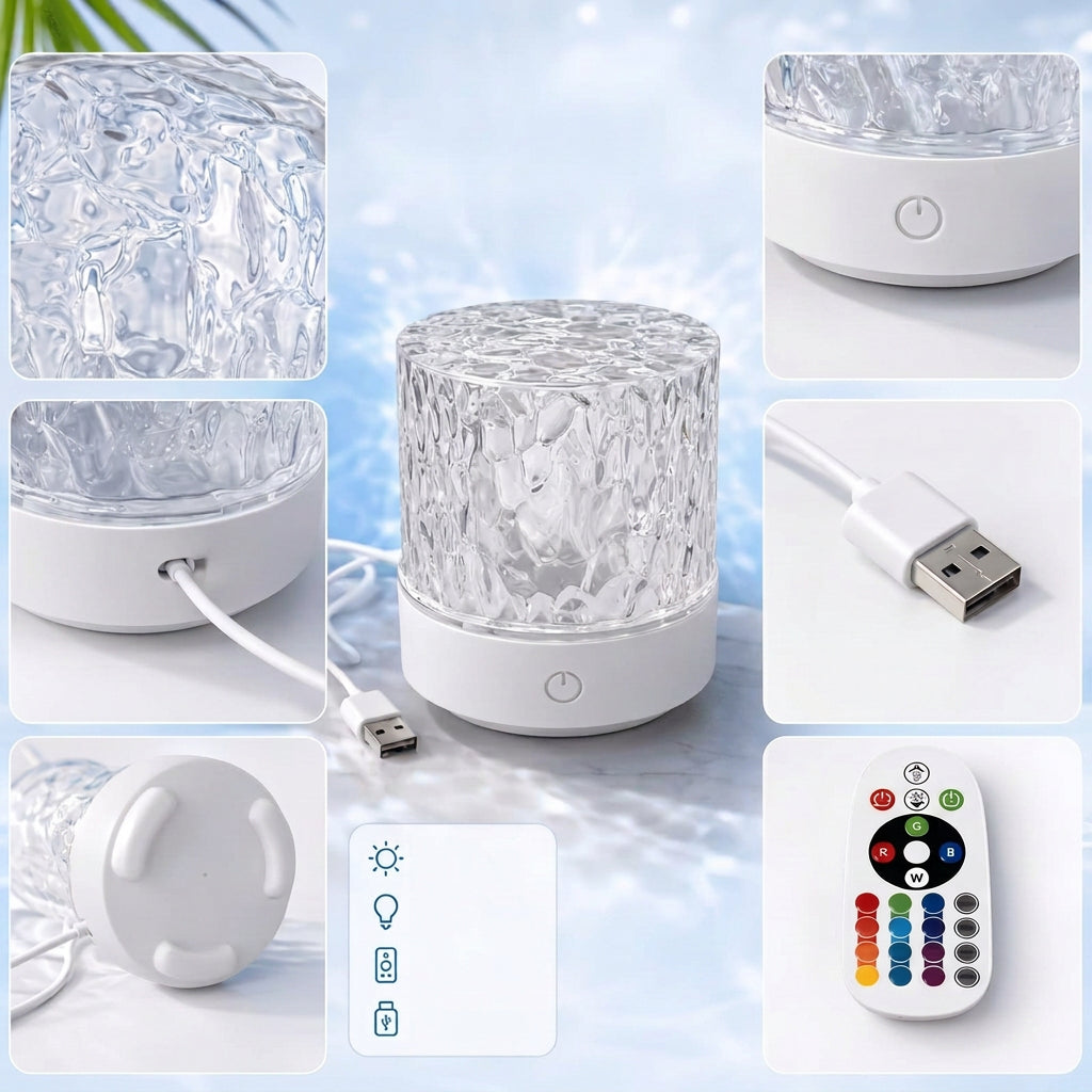 Trendbay RGB Water Ripple Night Light with Remote Control
