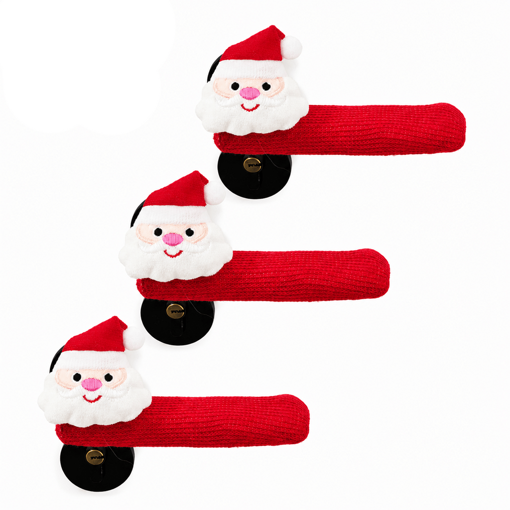 Trendbay 3pcs Santa Claus Doorknob Covers Red Christmas Decor
