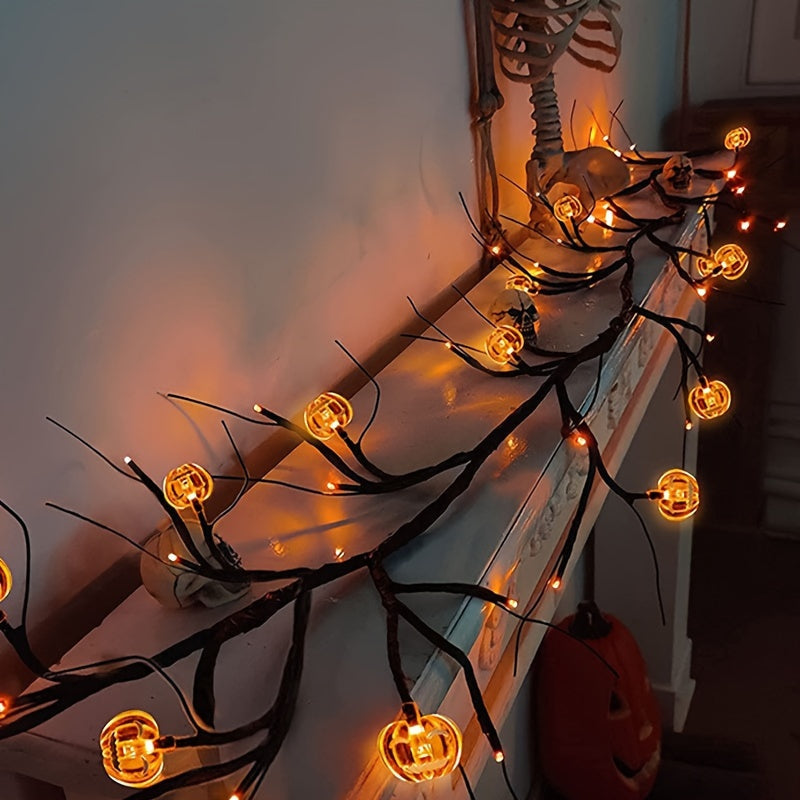 Trendbay 6FT 54-LED Pumpkin Vine String Lights – Orange Acrylic