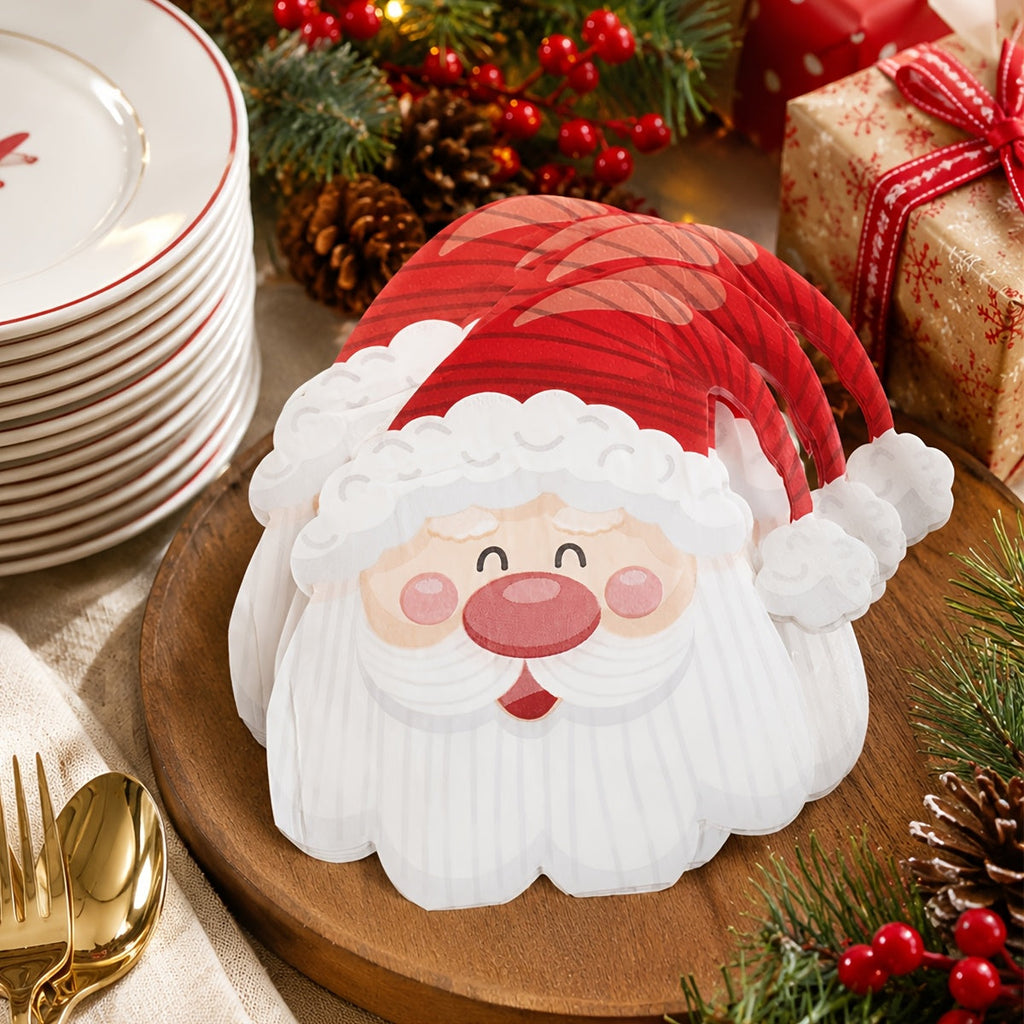Trendbay Christmas Cartoon Santa Head Paper Napkins