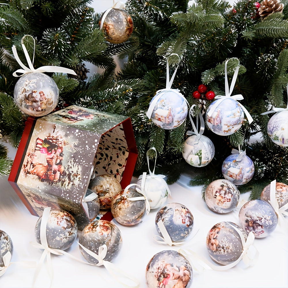 Trendbay 14-Piece 7.5CM Traditional Round Christmas Ball Ornaments