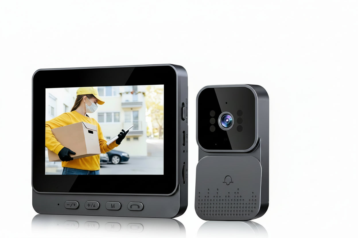 Trendbay Video Doorbell Camera – 4.3" HD Screen with Night Vision & Two-Way Audio