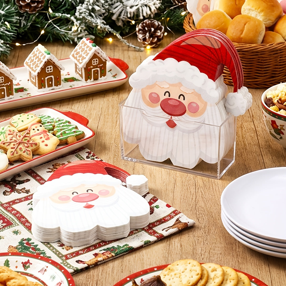 Trendbay Christmas Cartoon Santa Head Paper Napkins
