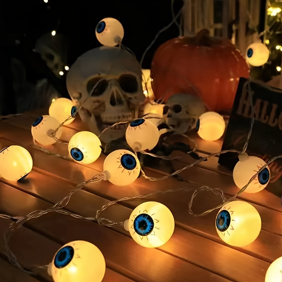 Trendbay Halloween Eyeball String Lights – 10-LED 59.06-Inch Battery-Powered