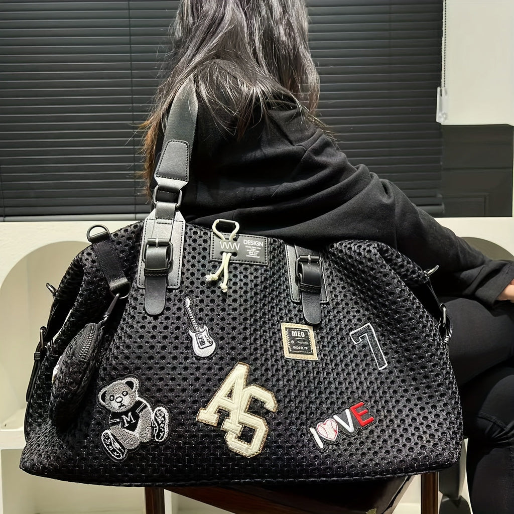 Trendbay Teddy Bear Print Shoulder Tote Bag