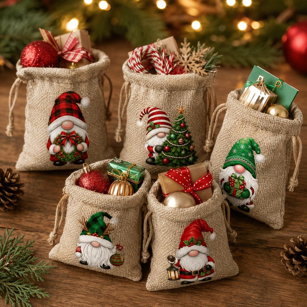 Trendbay 12pcs Christmas Gift Bags 3.94×5.51 In Drawstring Pouche