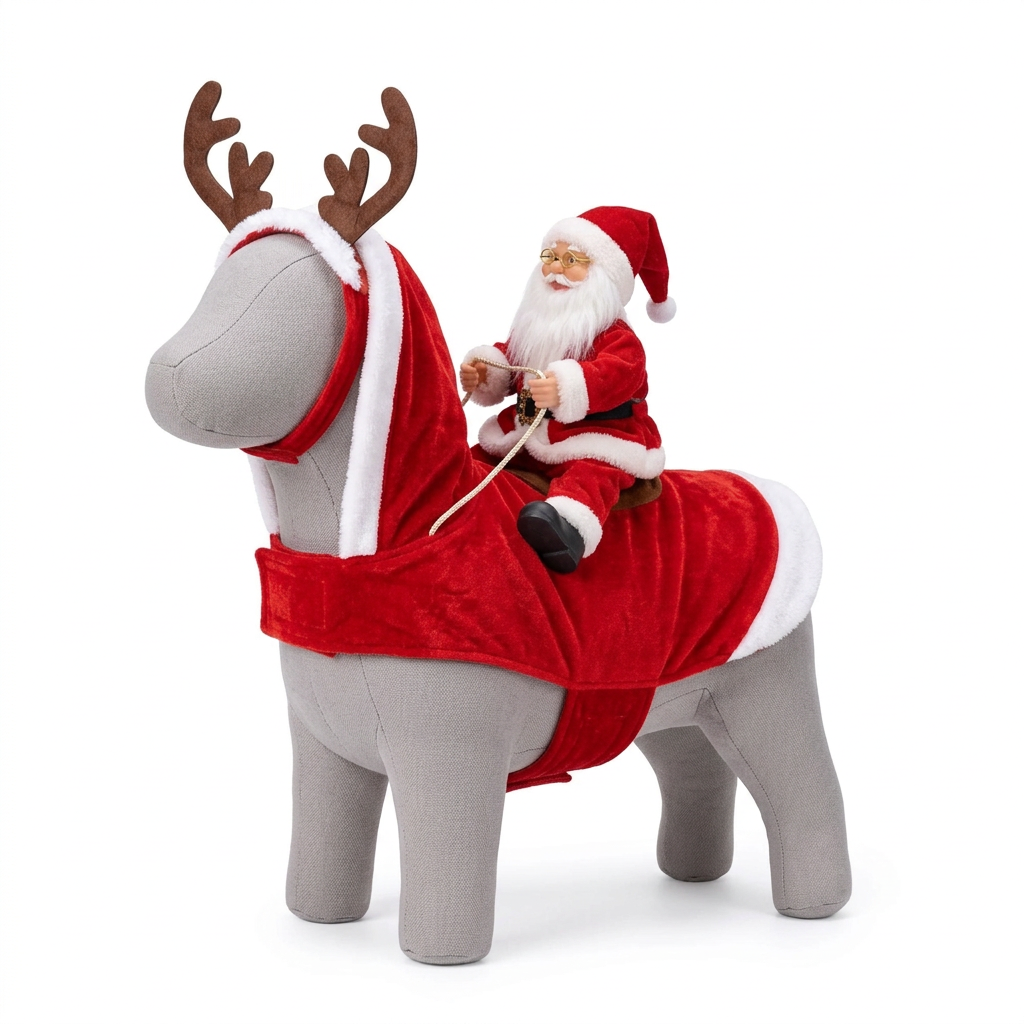 Trendbay Christmas Dog Costume Santa Claus Riding Reindeer