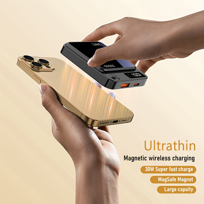 Trendbay 10000mAh Magnetic Wireless Power Bank – 30W PD Fast Charging, Dual Output & 15W Wireless