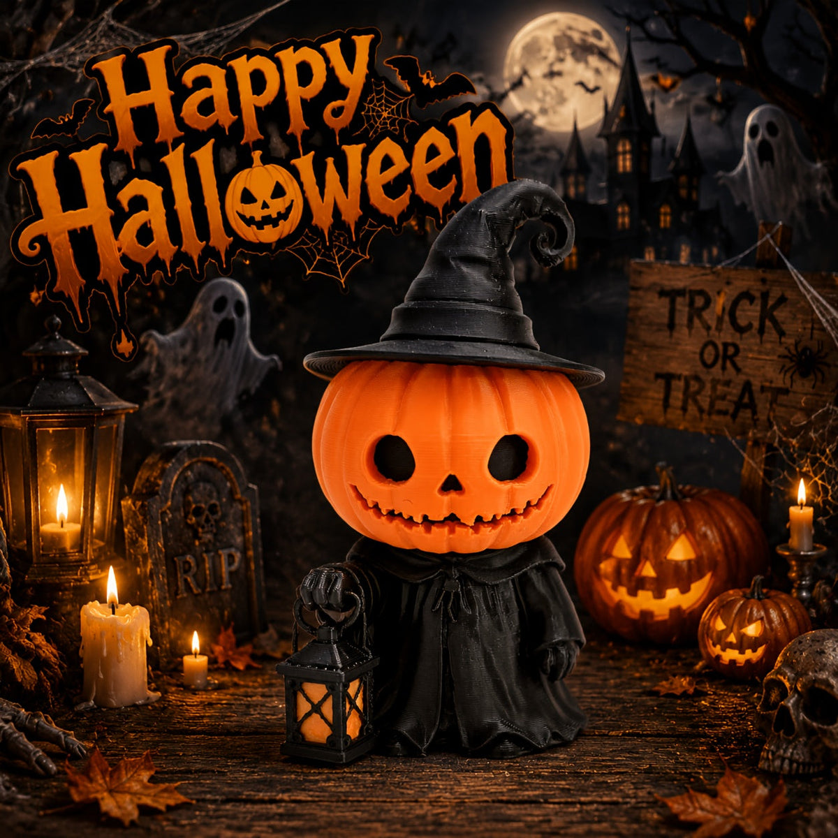 Trendbay 9CM Halloween Pumpkin Figurine