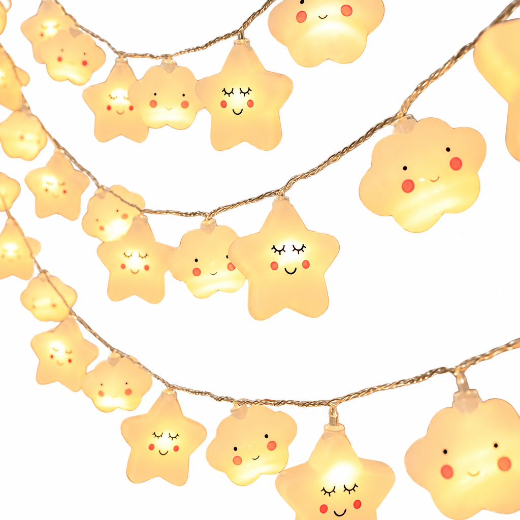 Trendbay Cloud & Star String Lights Battery-Powered 200CM