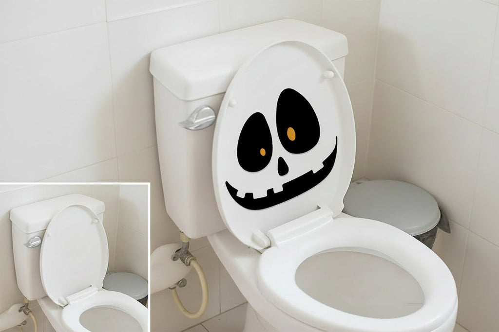 Trendbay Halloween Skull Toilet Lid Sticker – Self-Adhesive Removable