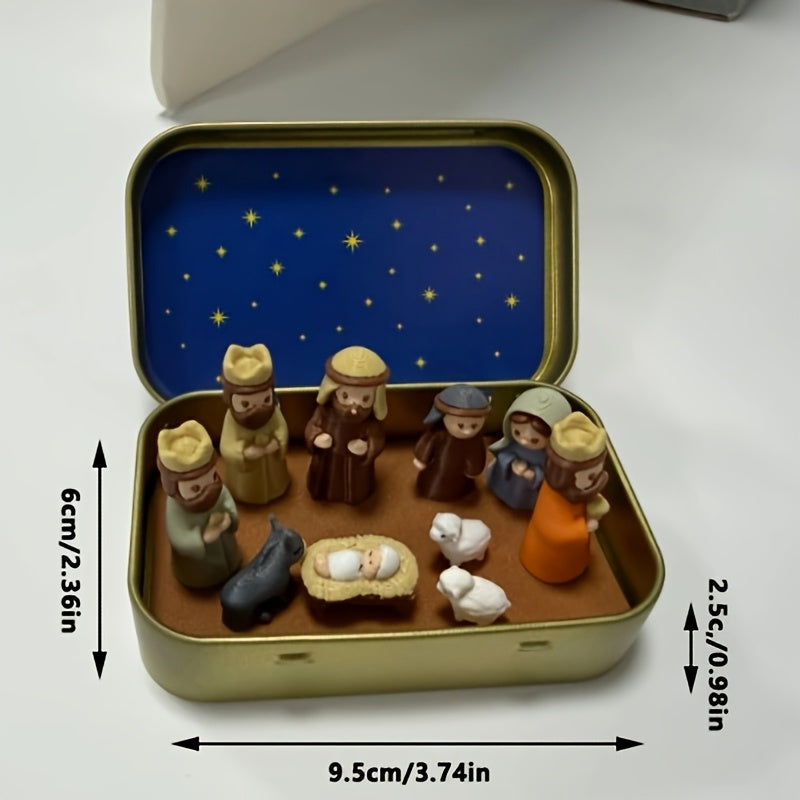 Trendbay Handcrafted Mini Christmas Nativity Scene Set